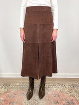 Suede Hudson Skirt in Chocolate