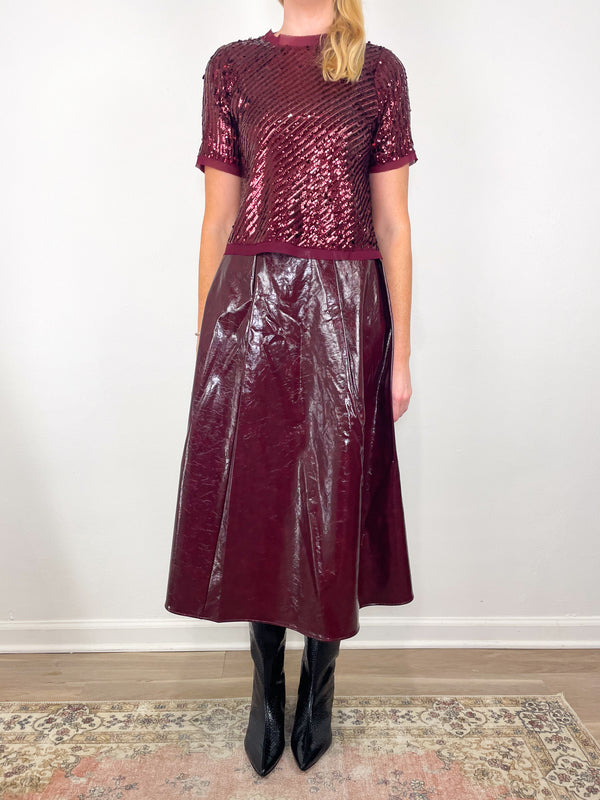 Pixie Top in Mulberry Sequin