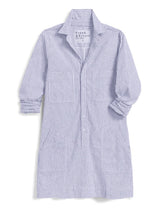 Long Sleeve Playsuit Dress in Navy White Stripe
