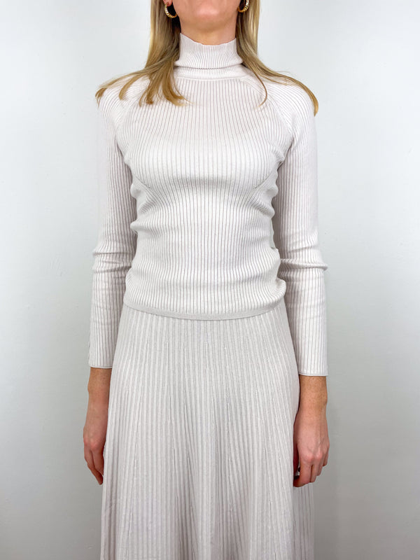 Slim Rib Turtleneck in Mist
