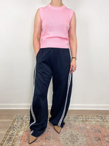 Active Knit Winslow Pant in Navy w/Stripe PETITE - The Shoe Hive