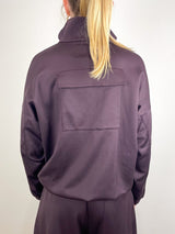 Active Knit Zipper Detailed Track Jacket in Brown - The Shoe Hive