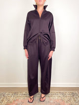 Active Knit Zipper Detailed Track Jacket in Brown - The Shoe Hive