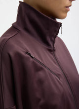 Active Knit Zipper Detailed Track Jacket in Brown - The Shoe Hive