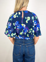 Ada SS Silk Blouse in Evening Bloom - The Shoe Hive