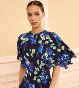 Ada SS Silk Blouse in Evening Bloom - The Shoe Hive