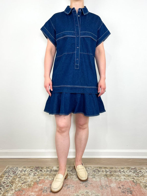 Addison Dress in Blue Jean - The Shoe Hive