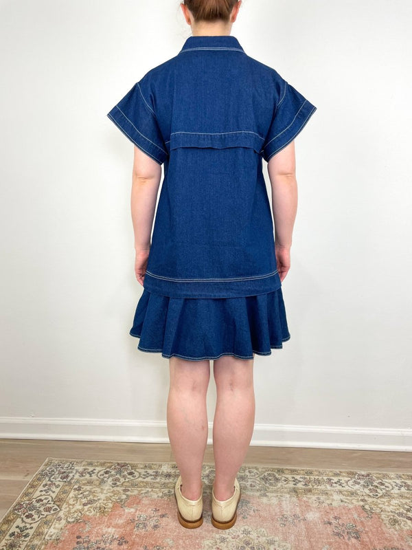Addison Dress in Blue Jean - The Shoe Hive