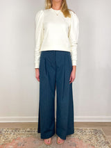 Adeline LS Terry Pullover in Creme - The Shoe Hive