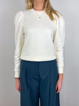 Adeline LS Terry Pullover in Creme - The Shoe Hive