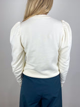 Adeline LS Terry Pullover in Creme - The Shoe Hive