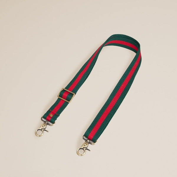Adjustable Crossbody Strap Thin in Racer Stripe Green and Red - The Shoe Hive