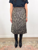 Adley Wrap Skirt in Leopard Cavalry Twill Jacquard - The Shoe Hive