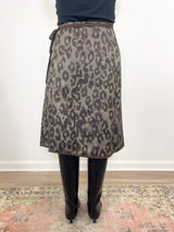Adley Wrap Skirt in Leopard Cavalry Twill Jacquard - The Shoe Hive