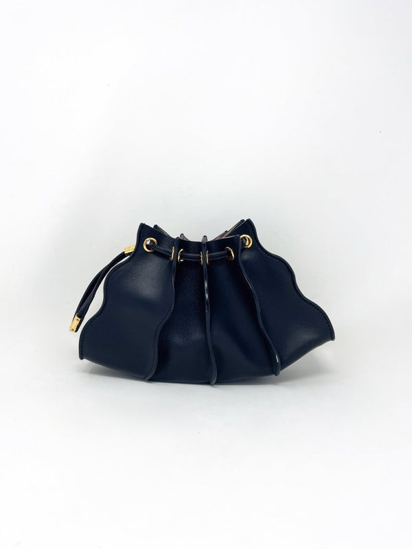 Adria Pleated Wave Mini Crossbody in Noir - The Shoe Hive