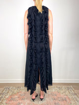 Roselyn Organza Pleated Dress in Black