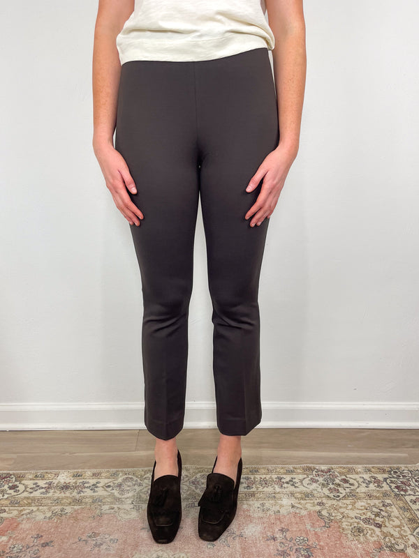 Faye Flare Cropped Pant in Coffee Bi-Stretch Tricotine