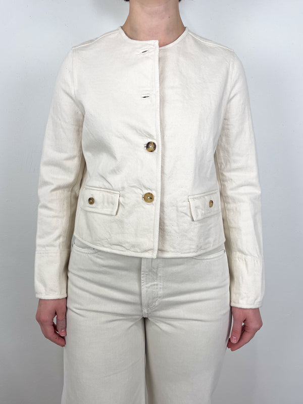 Meg Jacket in Natural Stretch Denim