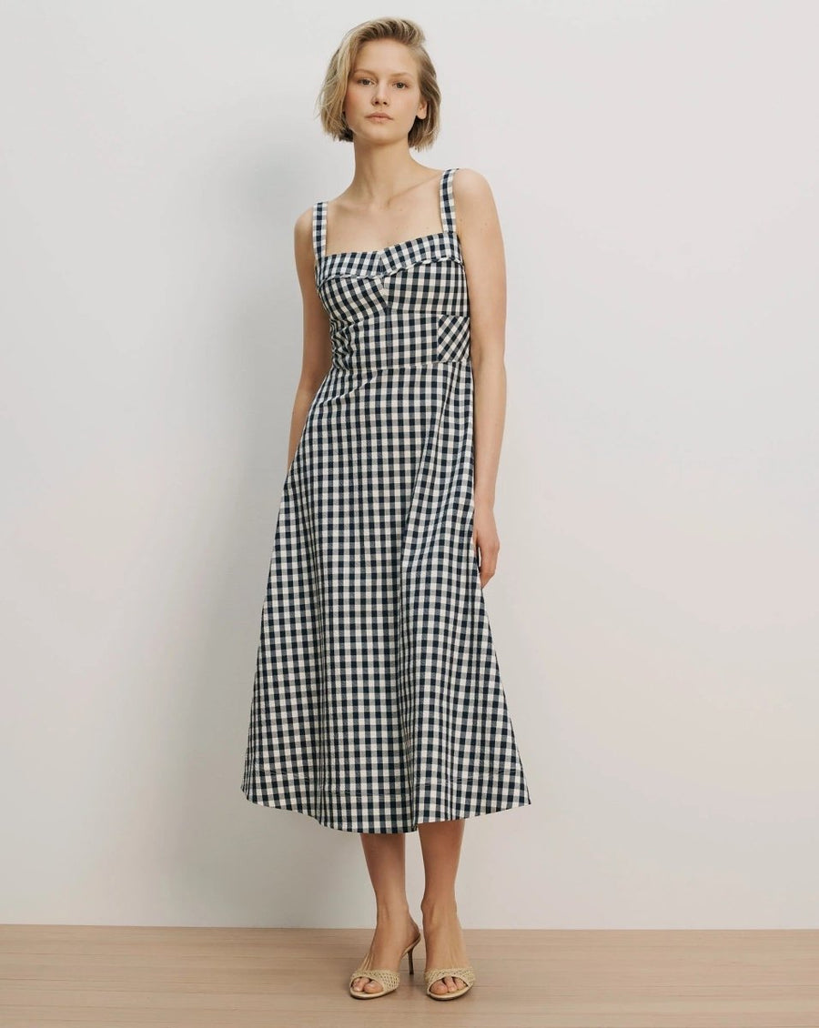 Aila Dress in Navy/Dove exclusive at The Shoe Hive