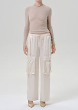 Alessia Crewneck Sweater in Oatmeal - The Shoe Hive