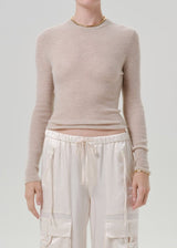 Alessia Crewneck Sweater in Oatmeal - The Shoe Hive