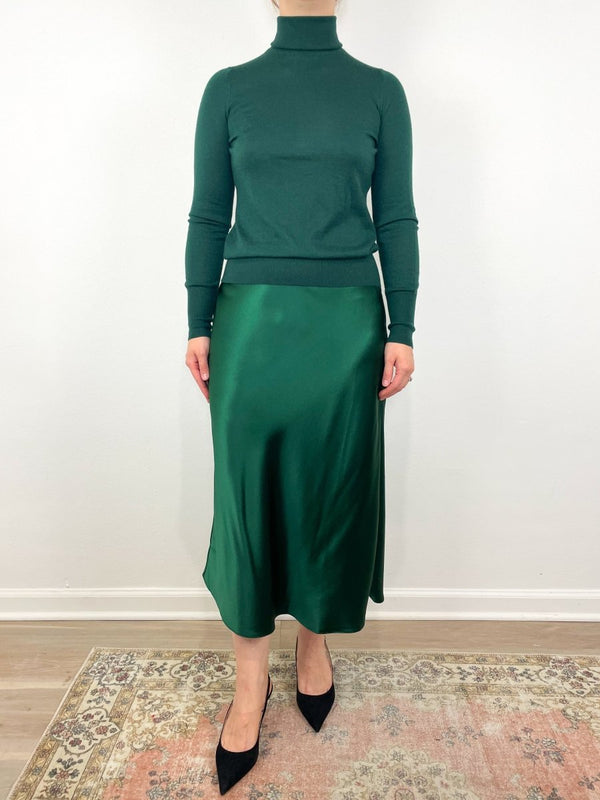 Alida Turtleneck Sweater in Bottle Green Cashmere - The Shoe Hive