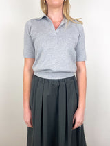 Alison Sweater in Grey Cotton/Silk - The Shoe Hive