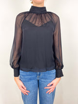 Alyssa Blouse in Black - The Shoe Hive