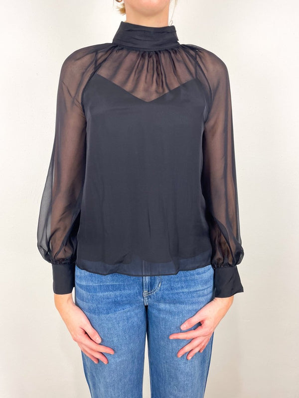 Alyssa Blouse in Black - The Shoe Hive