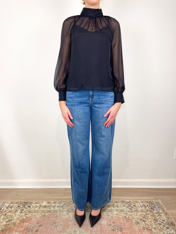 Alyssa Blouse in Black - The Shoe Hive