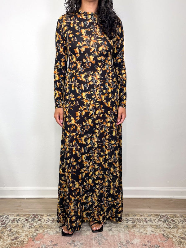 Amari Jersey Long Sleeve Dress in Solaris - The Shoe Hive