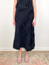 Amiko Midi Skirt in Noir - The Shoe Hive