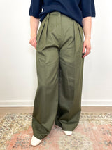 Argo Wide Leg Trouser in Olive - The Shoe Hive