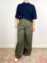 Argo Wide Leg Trouser in Olive - The Shoe Hive