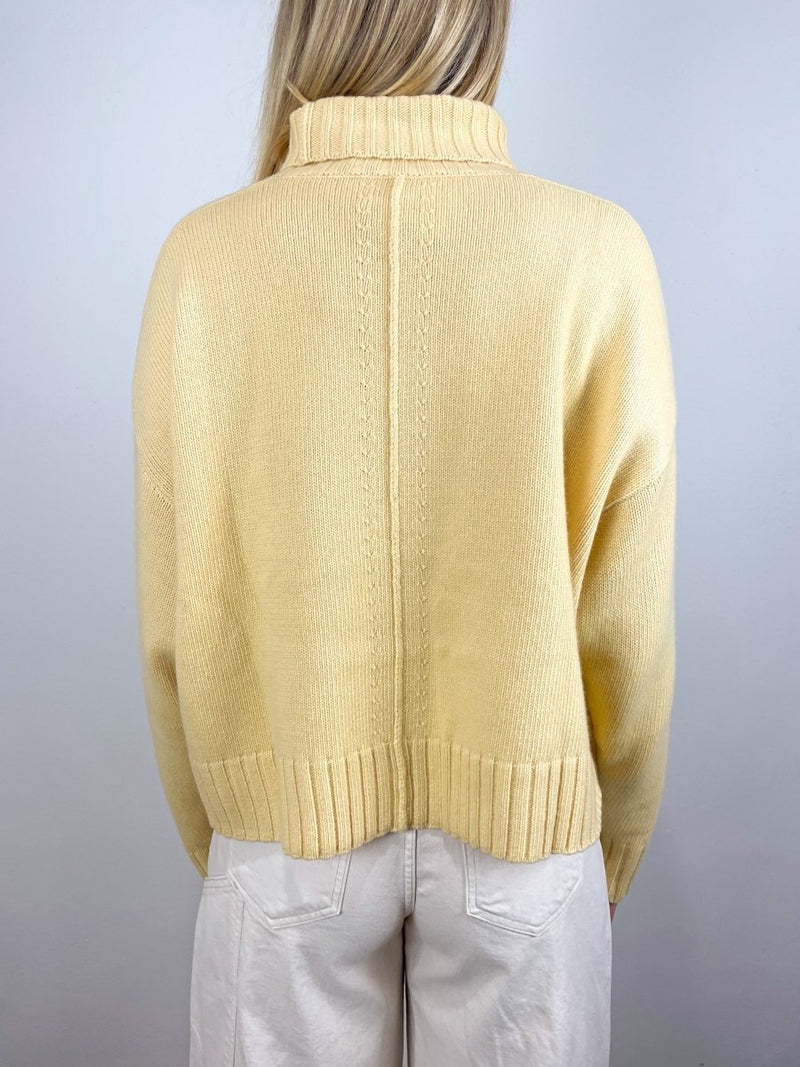 Ari Cropped Turtleneck in Straw - The Shoe Hive