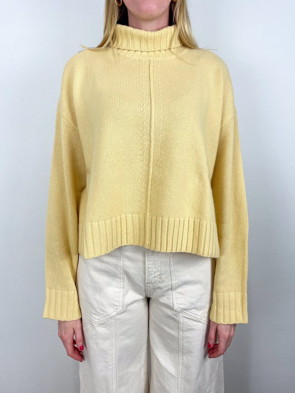 Ari Cropped Turtleneck in Straw - The Shoe Hive