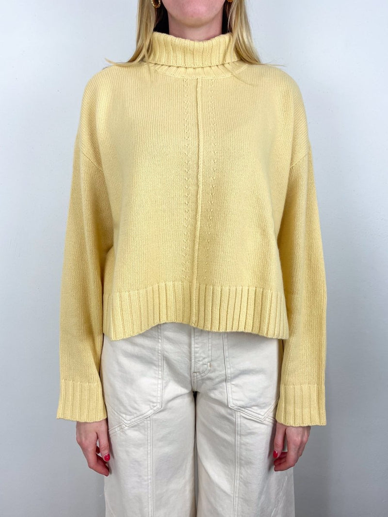Ari Cropped Turtleneck in Straw - The Shoe Hive