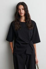 Arkai Drape Tee in Black - The Shoe Hive