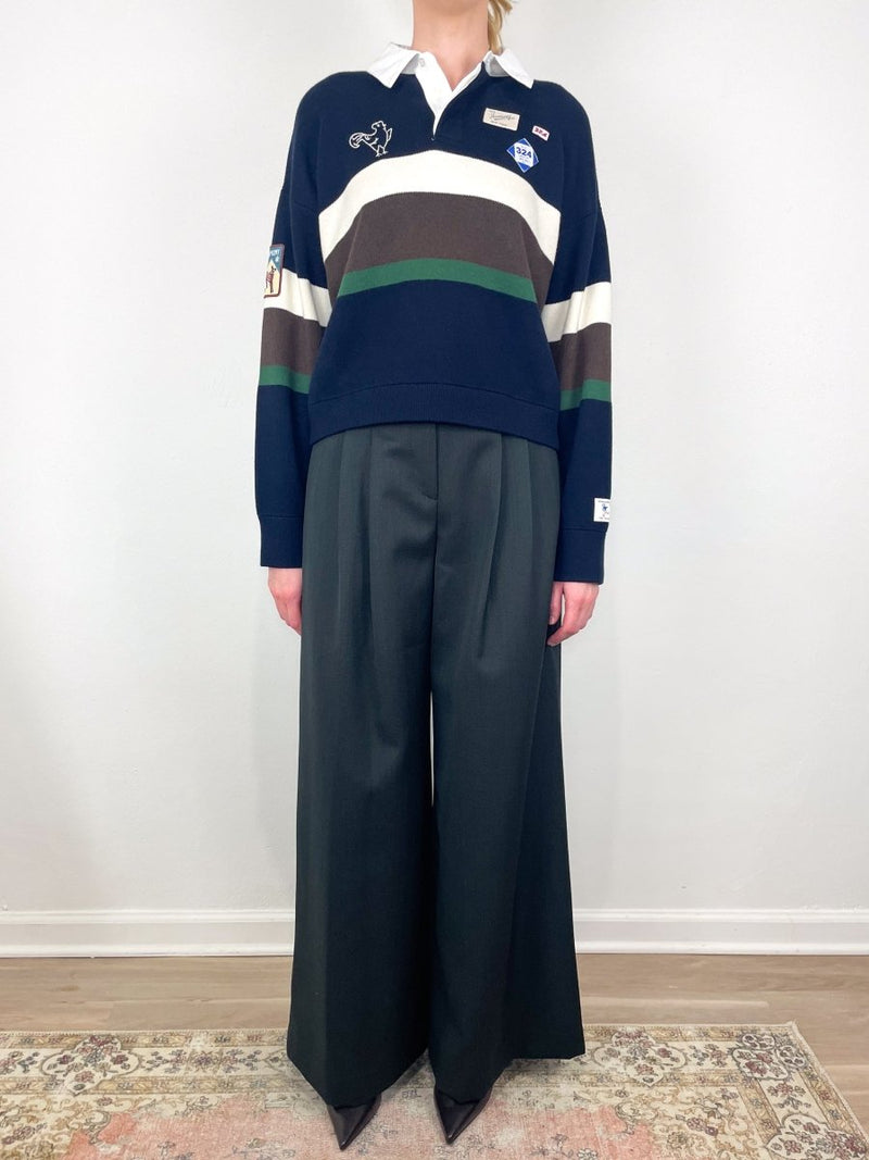 Arther Varsity Knit Rugby Shirt in Multi - The Shoe Hive