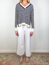 Ashby Sweater in Cream/Maritime Blue Multi - The Shoe Hive