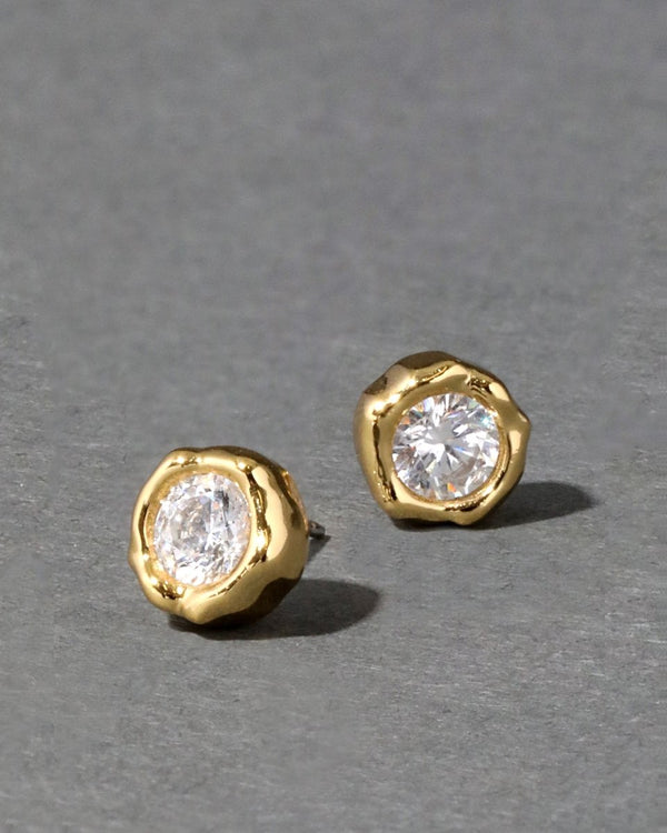 Asterales Molten Bezel Stud Earrings in Air - The Shoe Hive