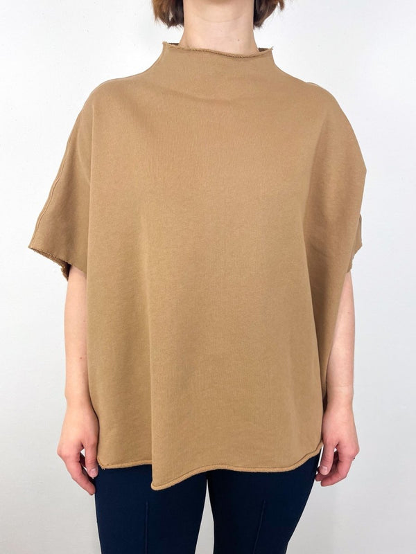 Audrey Funnel Neck Capelet in Camel - The Shoe Hive