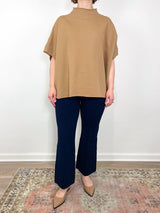 Audrey Funnel Neck Capelet in Camel - The Shoe Hive