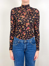 Aurelia LS Jersey Top in Noir Floral - The Shoe Hive
