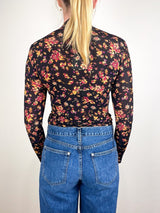 Aurelia LS Jersey Top in Noir Floral - The Shoe Hive