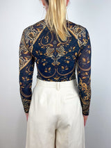 Aurelia LS Jersey Top in Twilight Paisley - The Shoe Hive