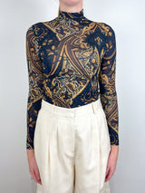Aurelia LS Jersey Top in Twilight Paisley - The Shoe Hive