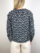 Azrou Cotton L/S Blouse in Graphite - The Shoe Hive