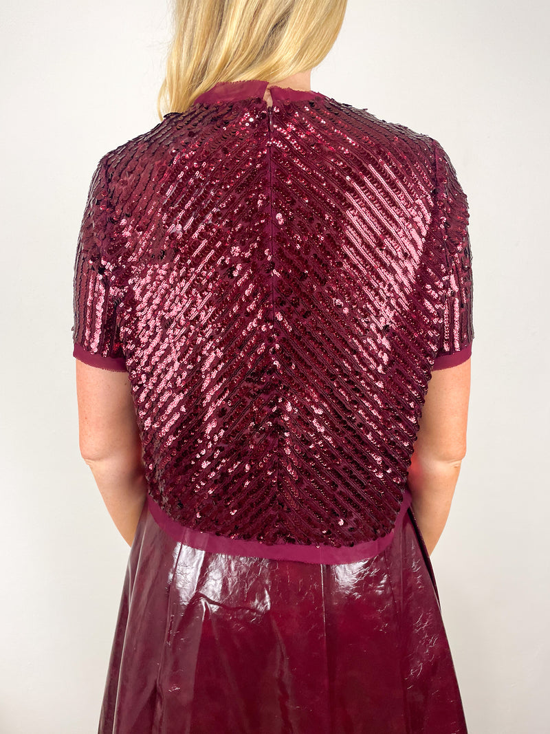 Pixie Top in Mulberry Sequin