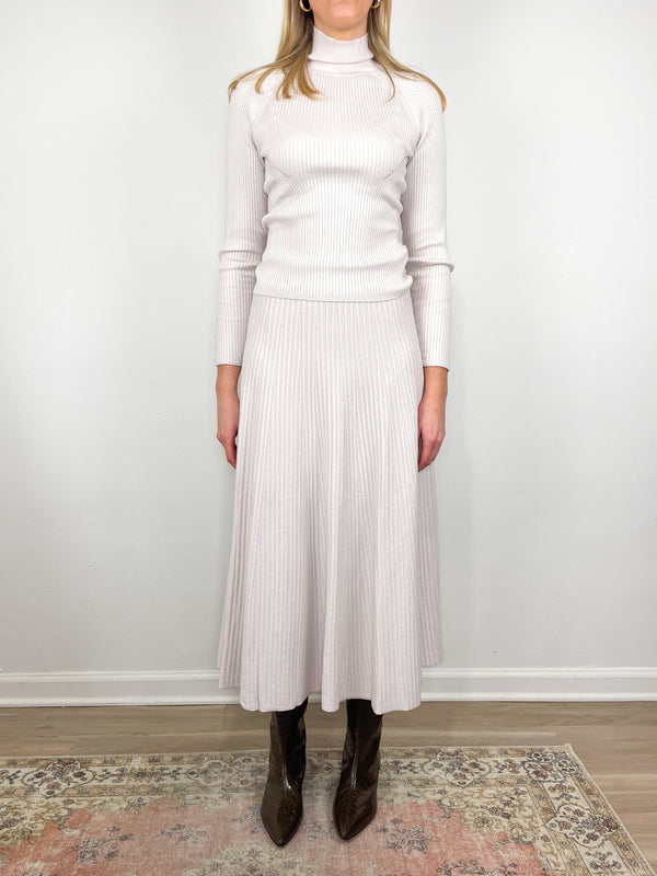Slim Rib Turtleneck in Mist